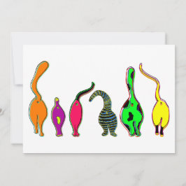 カラフルな猫の尻尾 招待状