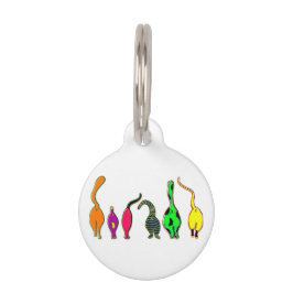 カラフルな猫の尻 ペット　ネームタグ