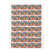 カラフルな猫の模様 ラップアラウンド宛名ラベル (シート)