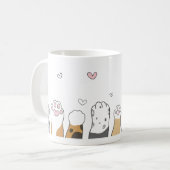 カラフルな猫の肉球マグ コーヒーマグカップ (正面左)