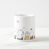 カラフルな猫の肉球マグ コーヒーマグカップ (中央)