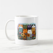 カラフルな猫の面白いデザイン コーヒーマグカップ (左)
