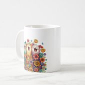 カラフルな猫の面白いデザイン コーヒーマグカップ (正面左)