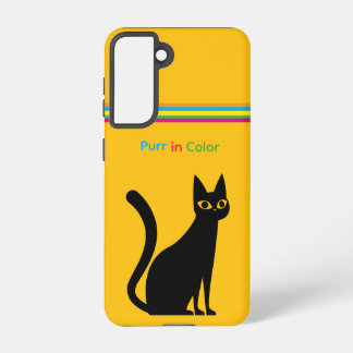 カラフルな猫のGalaxyケース ミニマリストデザイン Samsung Galaxy S21ケース