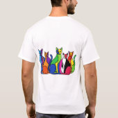 カラフルな猫パーティー Tシャツ (裏面)