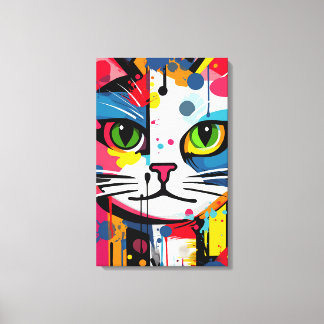 カラフルな猫 キャンバスプリント