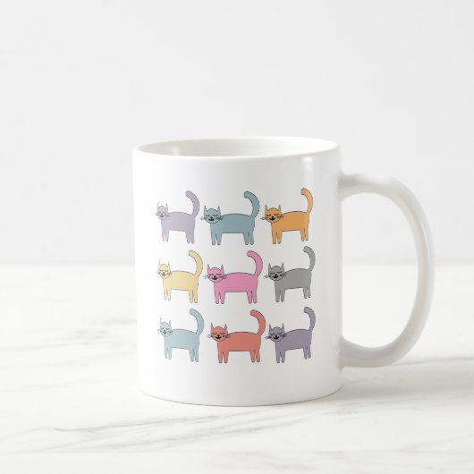 カラフルな猫 コーヒーマグカップ (右)