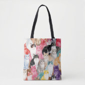 カラフルな猫 トートバッグ (正面)