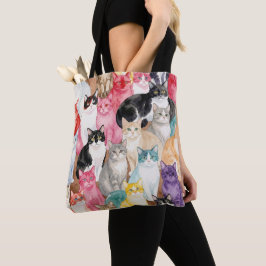 カラフルな猫 トートバッグ