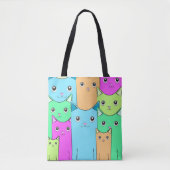 カラフルな猫 トートバッグ (正面)
