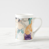 カラフルな猫 ボーンチャイナマグカップ (右)