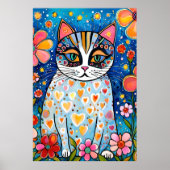 カラフルな猫 ポスター (正面)
