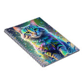 カラフルな猫、飛沫、ペイント、カラーグレーディング ノートブック (右側)