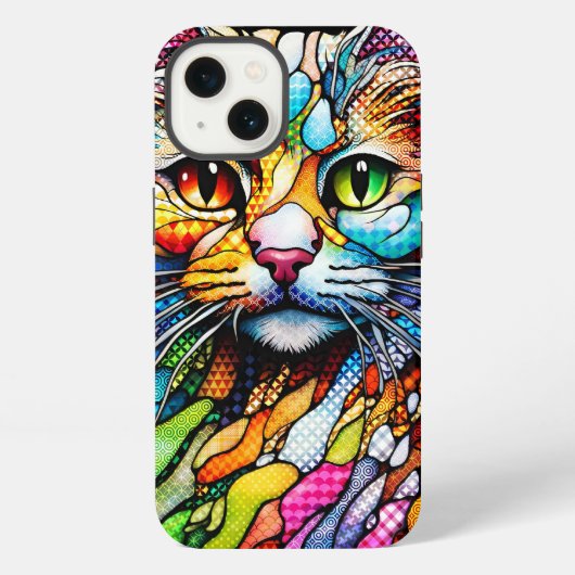 カラフルな猫 708 パターン iPhoneケース (裏面)