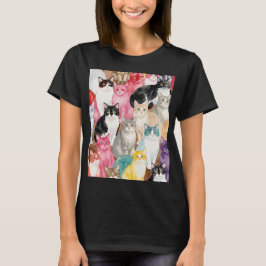 カラフルな猫 Tシャツ