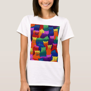 カラフルな猫 Tシャツ