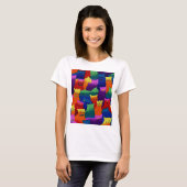 カラフルな猫 Tシャツ (正面フル)