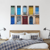 カラフルな玄関ドアの コラージュ キャンバスプリント (インサイチュ (寝室))
