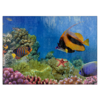 カラフルな珊瑚及び熱帯魚 カッティングボード