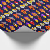 カラフルな珊瑚礁の魚の包装紙 ラッピングペーパー (角)