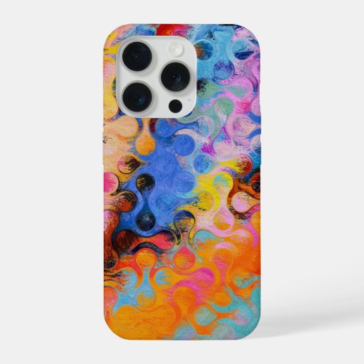 カラフルな現代抽象ポスター iPhoneケース (裏面)
