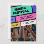 カラフルな現代音楽フェスティバル、ミュージカルパーティー 招待状 (正面)