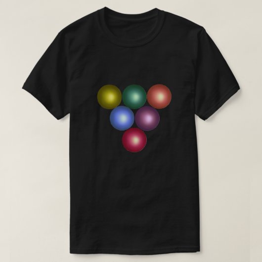 カラフルな球体が三角形を形成 Tシャツ (デザイン正面)