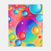 カラフルな球体抽象アート フリースブランケット (正面)