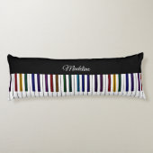 カラフルな生命音楽ピアノキーボードの抱き枕 ボディピロー (裏面)