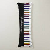 カラフルな生命音楽ピアノキーボードの抱き枕 ボディピロー (正面縦)