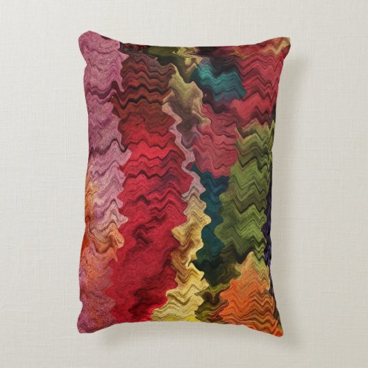 カラフルな生地の抽象芸術のアクセントの枕 アクセントクッション (裏面(縦))