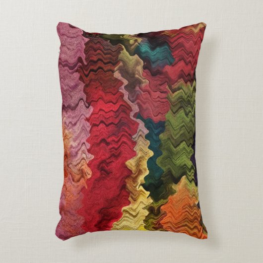 カラフルな生地の抽象芸術のアクセントの枕 アクセントクッション (正面(垂直))