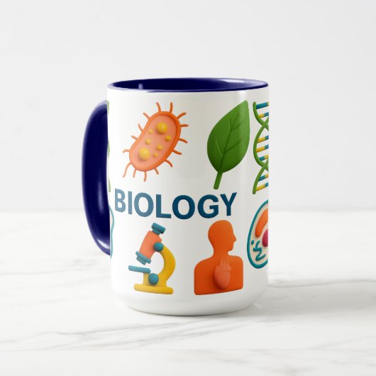 カラフルな生物学 サイエンス 陶器マグカップ マグカップ (正面左)
