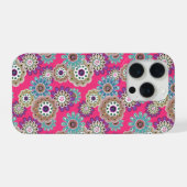 カラフルな田舎風の花柄 レトロ iPhoneケース (裏面横)