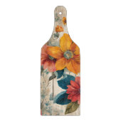 カラフルな田舎風の花 カッティングボード (正面)