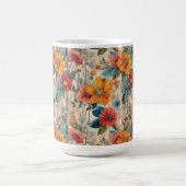 カラフルな田舎風の花 コーヒーマグカップ (中央)