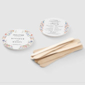 カラフルな田舎風の野生の花のリースの結婚式プログラム ハンドファン (組立なし)