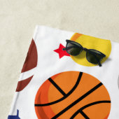 カラフルな男の子のパーソナライズで数々のなスポーツのビーチタオル ビーチタオル (インサイチュ)