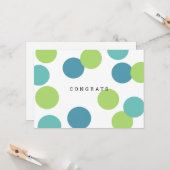 カラフルな白紙の祝賀カード カード (正面/裏面インサイチュ)