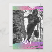 カラフルな白黒写真 30歳の誕生日 招待状 (正面)