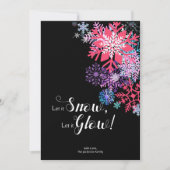 カラフルな真夜中の雪の結晶のマジック クリスマスカード 招待状 (正面)