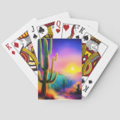 カラフルな砂漠の夕焼け トランプ (裏面)