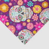 カラフルな砂糖のスカルの花のフェスタの紫色 薄葉紙 (詳細)