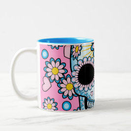 カラフルな砂糖のスカル ツートーンマグカップ