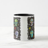 カラフルな砂糖のスカル マグカップ (中央)