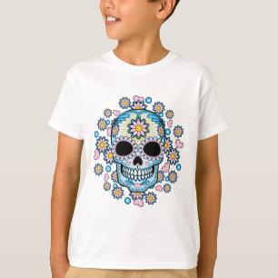 カラフルな砂糖のスカル Tシャツ