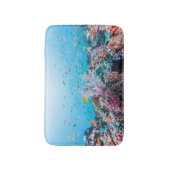 カラフルな礁および珊瑚とのスキューバダイビング バスマット (正面縦)