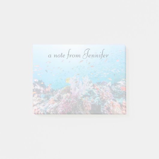 カラフルな礁および珊瑚とのスキューバダイビング ポストイット (正面)