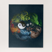 カラフルな禅のコイの魚 ジグソーパズル (縦)