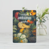 カラフルな秋のスカッシュとパンプキン シーズンカード (スタンド正面)